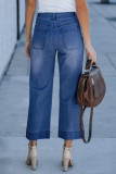 Loose Denim Straight Leg Cropped Pants Jeans
