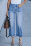 Loose Denim Straight Leg Cropped Pants Jeans