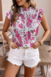 Lotus Leaf Edge Short Sleeved Printed T-Shirt