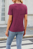 Diagonal Button Short Sleeved T-Shirt