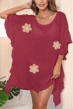 Lotus Leaf Edge Solid Color Beach Bikini Cover Up