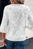 Loose Embroidered Lace V-Neck Shirt