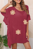 Lotus Leaf Edge Solid Color Beach Bikini Cover Up