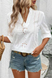 Embroidered Stand Collar Long Sleeved Shirt