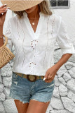 Embroidered Stand Collar Long Sleeved Shirt