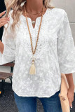 Loose Embroidered Lace V-Neck Shirt