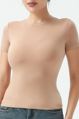 Round Neck Slim Fit Short Sleeved T-Shirt