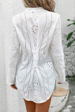 Embroidered Stand Collar Long Sleeved Shirt