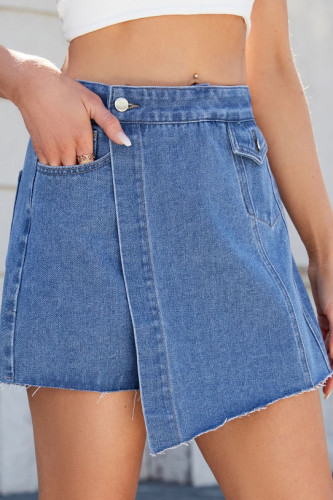 Washed Casual Slimming Denim Shorts