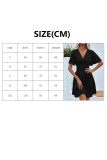 Solid Color V-Neck Ruffle Short Sleeve Dress