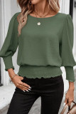 Large Size Round Neck Solid Color Loose Shirt