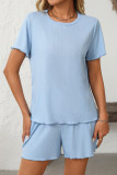 Short Sleeved Shorts Pajamas Two-Piece Set