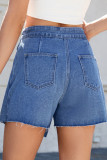 Washed Casual Slimming Denim Shorts