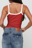 Lace Edged Sleeveless Camisole Vest
