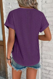 Round Neck Loose Short Sleeved Solid Color T-Shirt