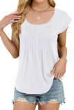 Solid Color Round Neck Loose Short Sleeved T-Shirt