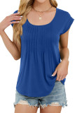 Solid Color Round Neck Loose Short Sleeved T-Shirt