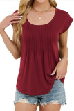 Solid Color Round Neck Loose Short Sleeved T-Shirt