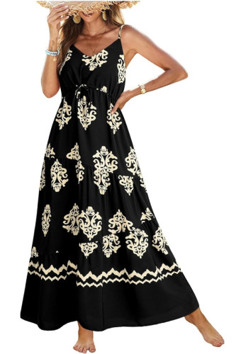 Bohemian Sleeveless Printed Beach Dress