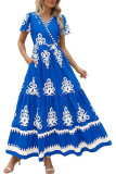 Bohemian Flared Sleeve V-Neck Printed Dress