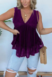 Summer Large Lace V-Neck Sleeveless Shirt