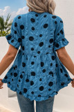 Bat Short Sleeve V-Neck Polka Dot Shirt