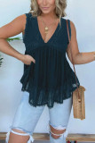 Summer Large Lace V-Neck Sleeveless Shirt