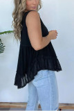 Summer Large Lace V-Neck Sleeveless Shirt