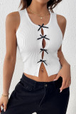 Bow Tie Short Knitted Sleeveless Vest