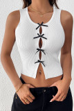 Bow Tie Short Knitted Sleeveless Vest