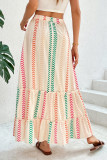 Printed Elastic Bohemian Contrasting Half Skirt