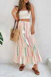 Printed Elastic Bohemian Contrasting Half Skirt