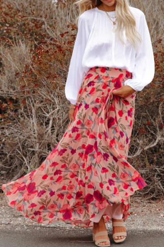 Fashion Printed Loose Chiffon Skirt