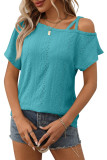 Solid Color Single Shoulder Short Sleeved T-Shirt