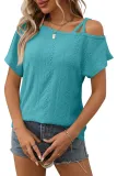 Solid Color Single Shoulder Short Sleeved T-Shirt