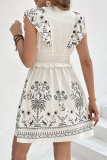 Lotus Leaf Edge V-Neck Printed Dress