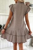 Large Size Bohemian Flying Short Sleeve Printed Dress