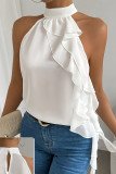 Hanging Neck Sleeveless Backless Vest Shirt