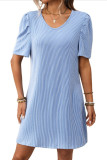 Summer Bubble Short Sleeve Pleated Dress