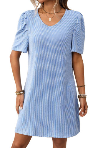 Summer Bubble Short Sleeve Pleated Dress