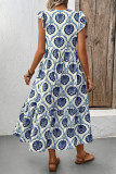 French Holiday Style Loose V-Neck Dress