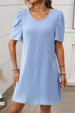 Summer Bubble Short Sleeve Pleated Dress