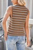 Stripe Print Knitted Sleeveless Strap Vest