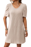 Summer Bubble Short Sleeve Pleated Dress