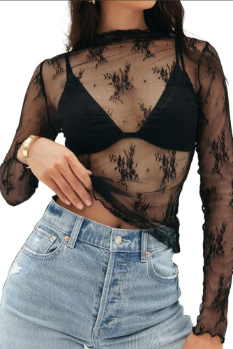 Mesh Lace Long Sleeved Base Shirt