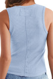 V-Neck Ribbed Knitted Sleeveless Vest