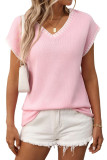 V-Neck Short Sleeve Knitted Sweater Vest