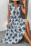 French Holiday Style Loose V-Neck Dress