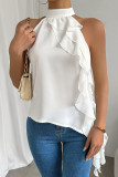 Hanging Neck Sleeveless Backless Vest Shirt