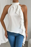 Hanging Neck Sleeveless Backless Vest Shirt